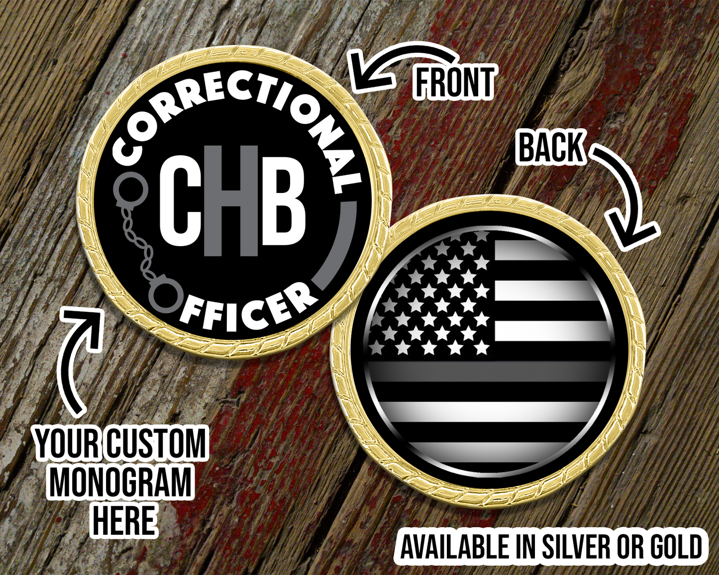 Correctional Officer Monogram Challenge Coin