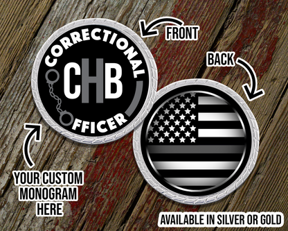 Correctional Officer Monogram Challenge Coin