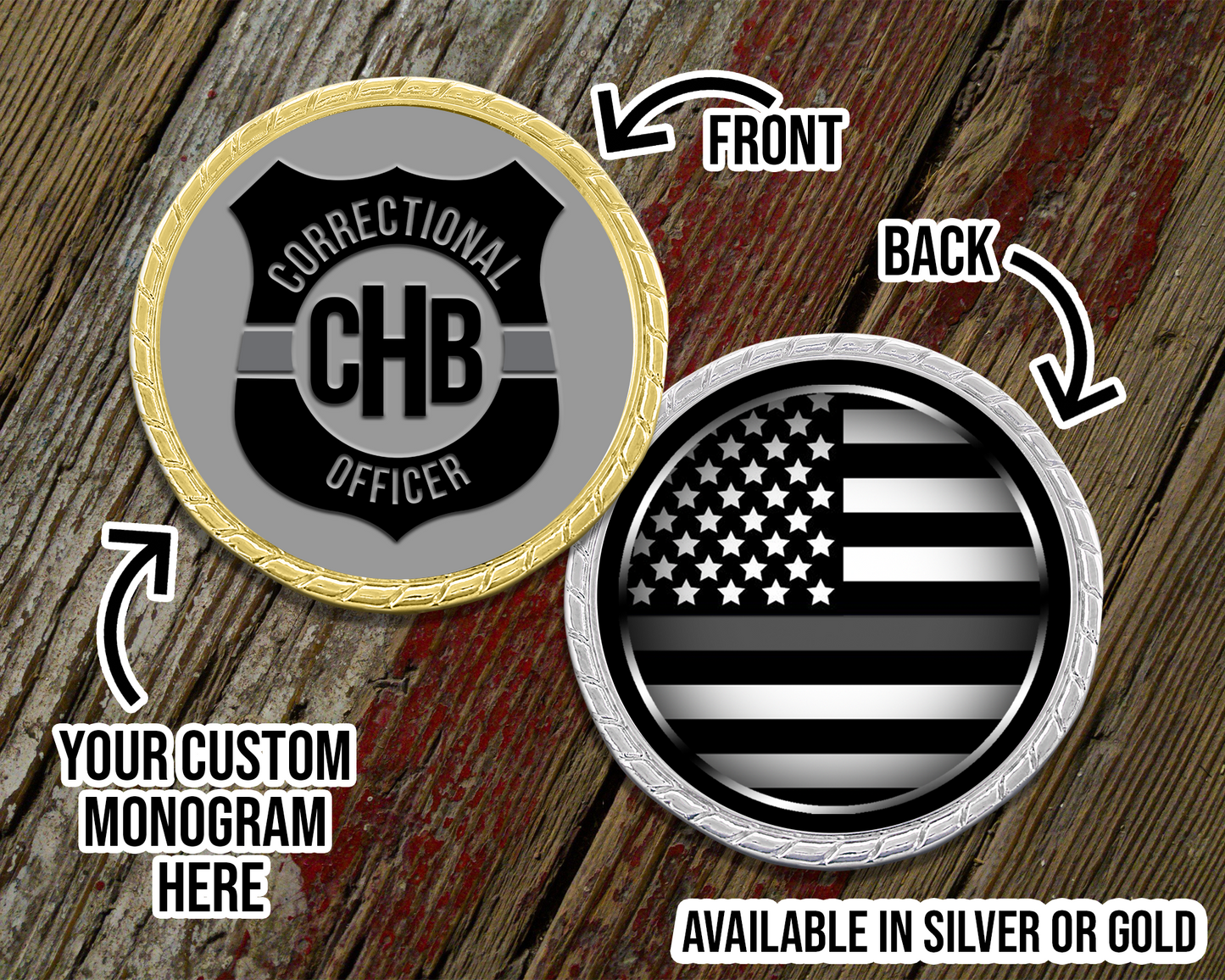 Correctional Officer Shield Monogram