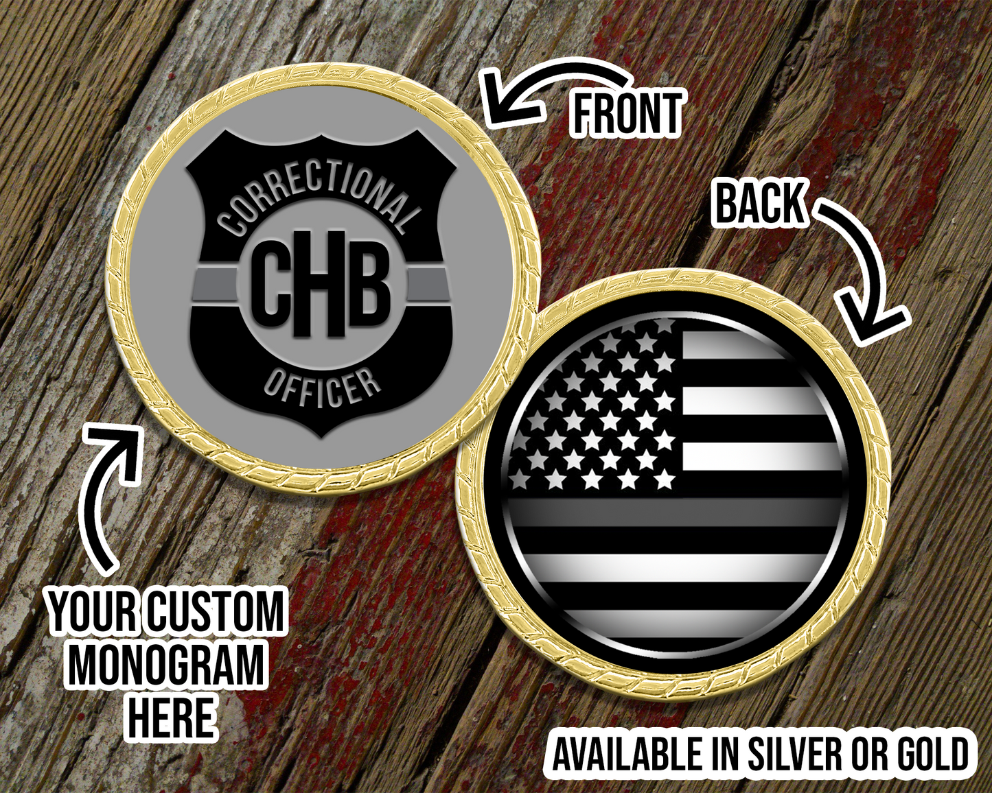 Correctional Officer Shield Monogram