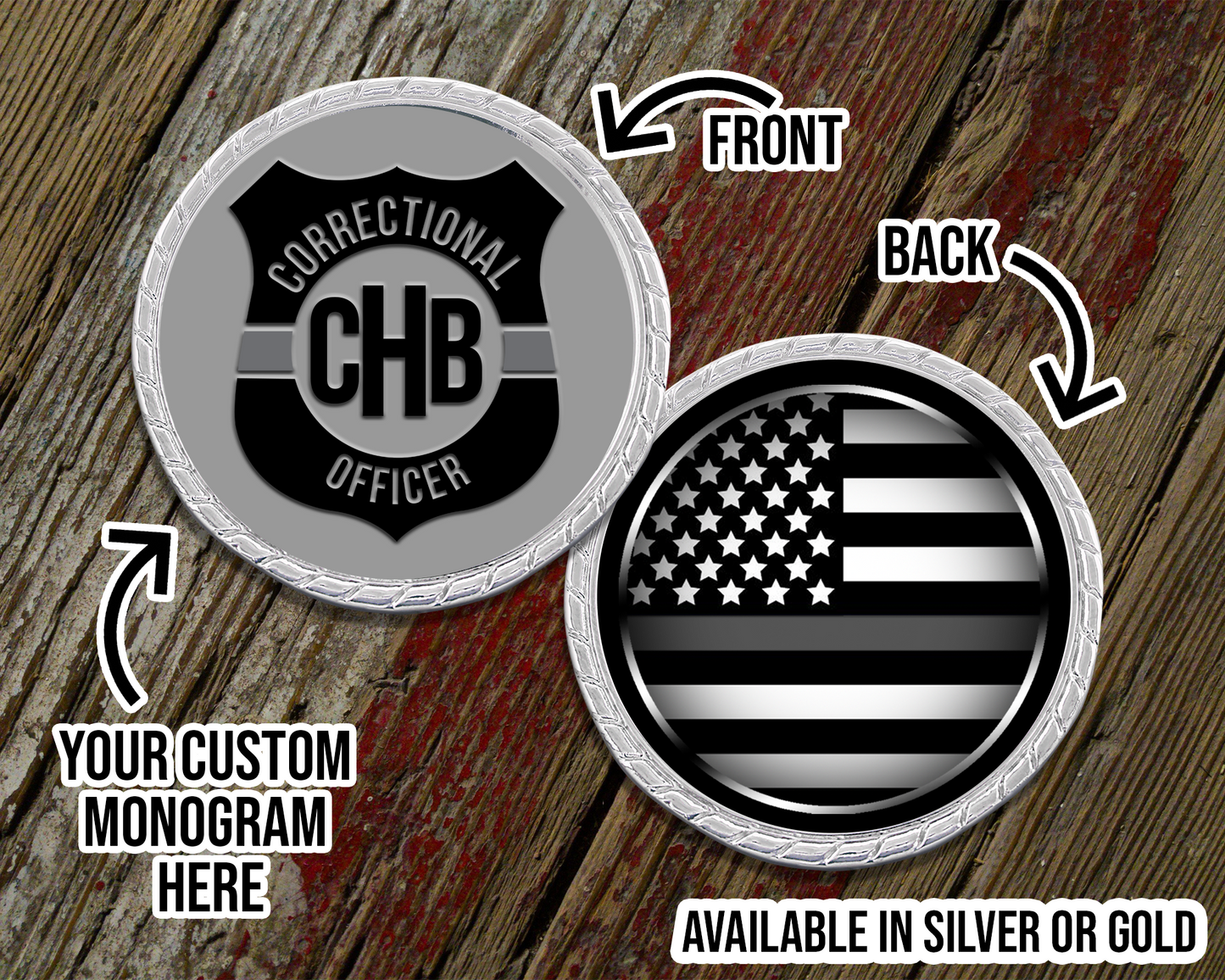 Correctional Officer Shield Monogram