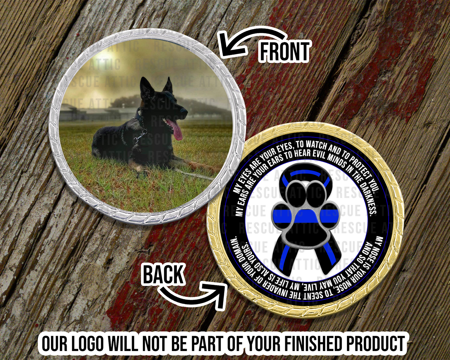 Custom Blue Line K9 Challenge Coin