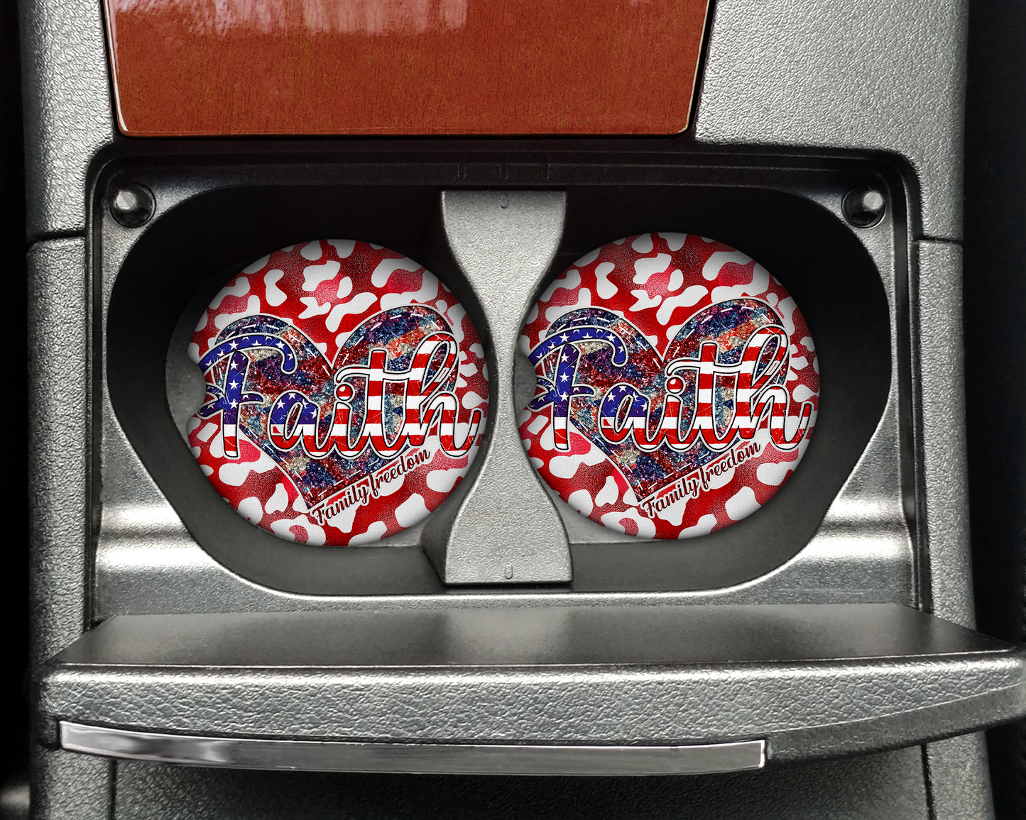 Faith Family Freedom Car Coaster