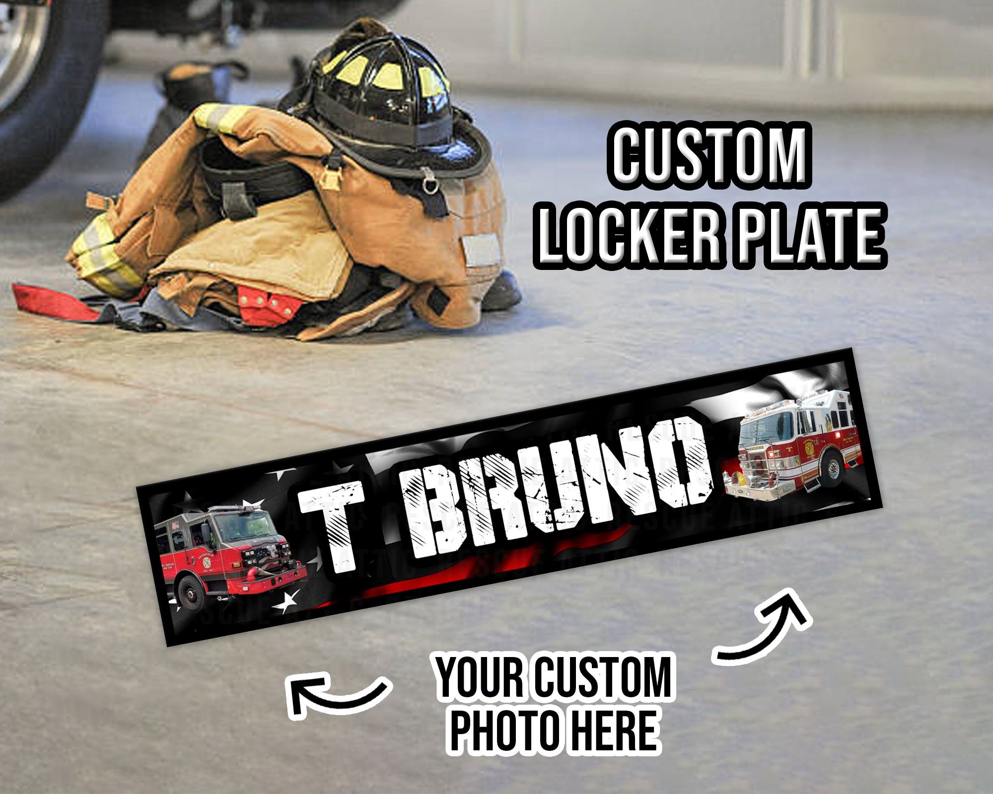 Custom Locker Plate – Rescue Attic
