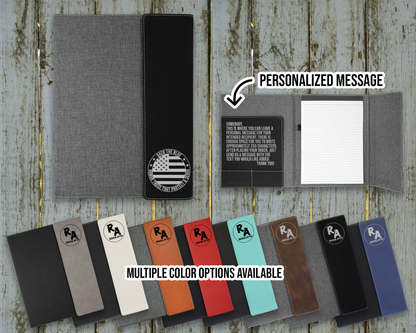 Back The Blue Honor Those That Protect & Serve Leatherette Portfolio