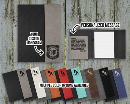 Monogrammed Corrections Officer Leatherette Portfolio