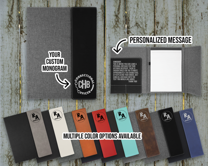 Monogrammed Correctional Officer Leatherette Portfolio