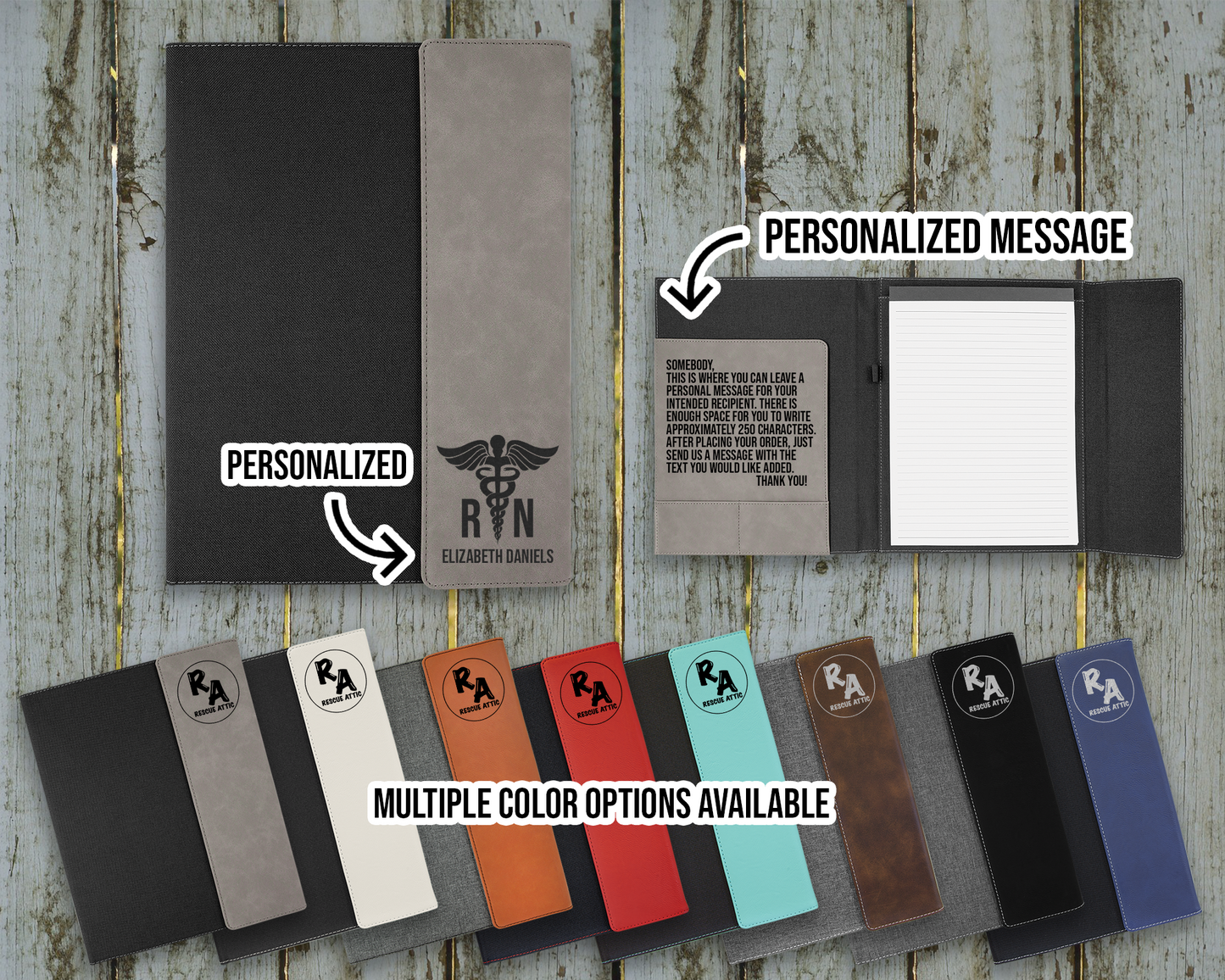 Personalized RN Leatherette Portfolio