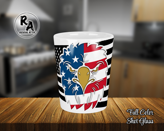 American Eagle Black White Flag