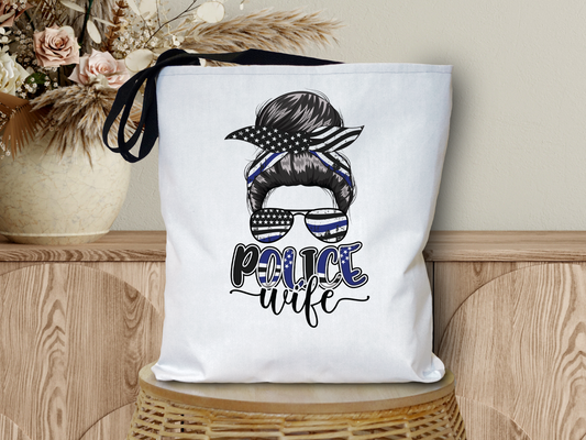 Messy Bun Police Wife Tote