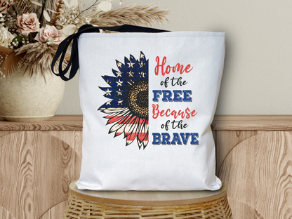 Home of The Free Sunflower Tote