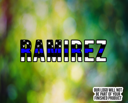 Thin Blue Line Name Decal