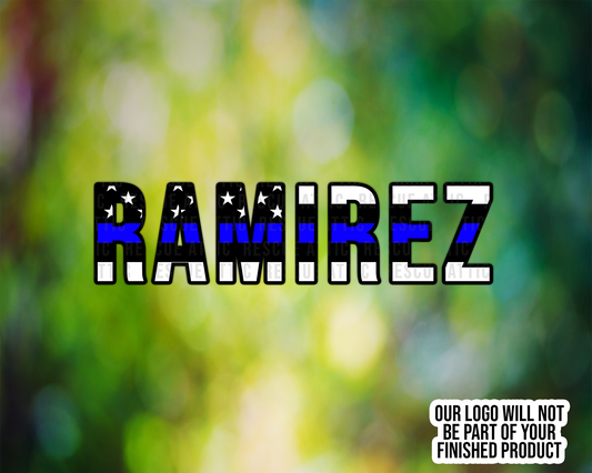 Thin Blue Line Name Decal