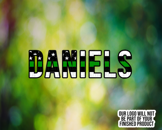 Thin Green Line Name Decal