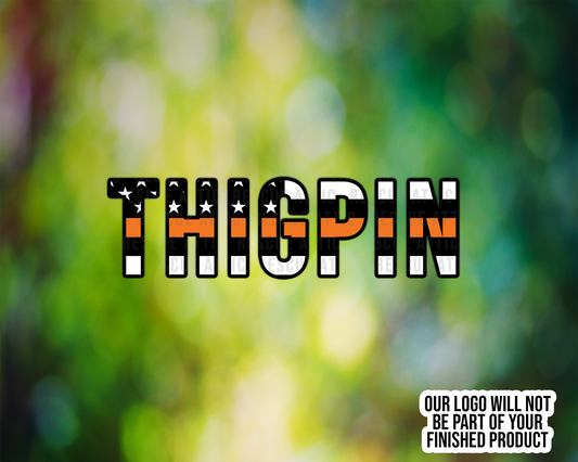 Thin Orange Line Name Decal