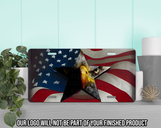 Bald Eagle American Flag Vanity Tag