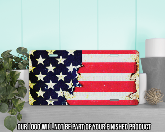 American Flag Vanity Tag