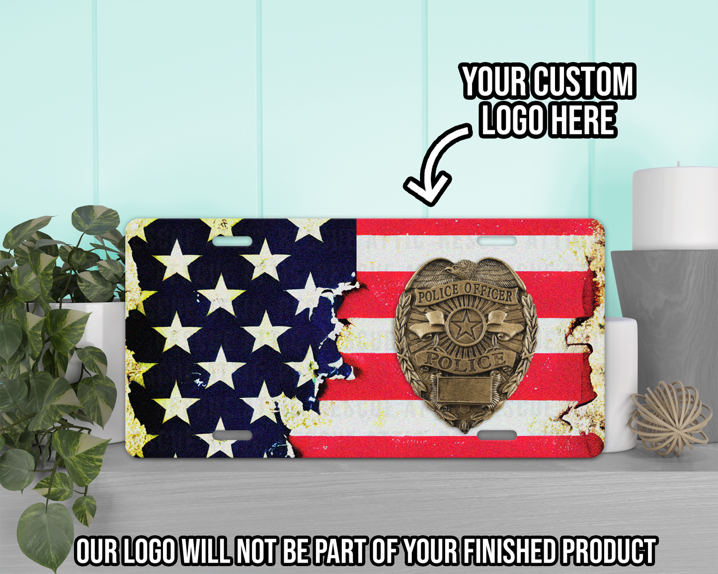 Custom Logo American Flag Vanity Tag