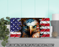 Bald Eagle American Flag Diamond Plate Vanity Tag