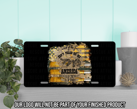 Land of the Free Because of the Brave Vanity Tag