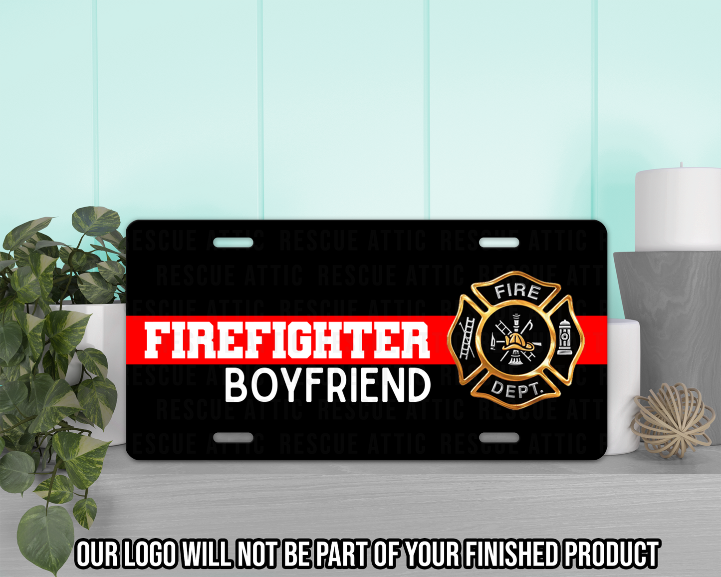 Firefighter Family Thin Red Line Vanity Tag