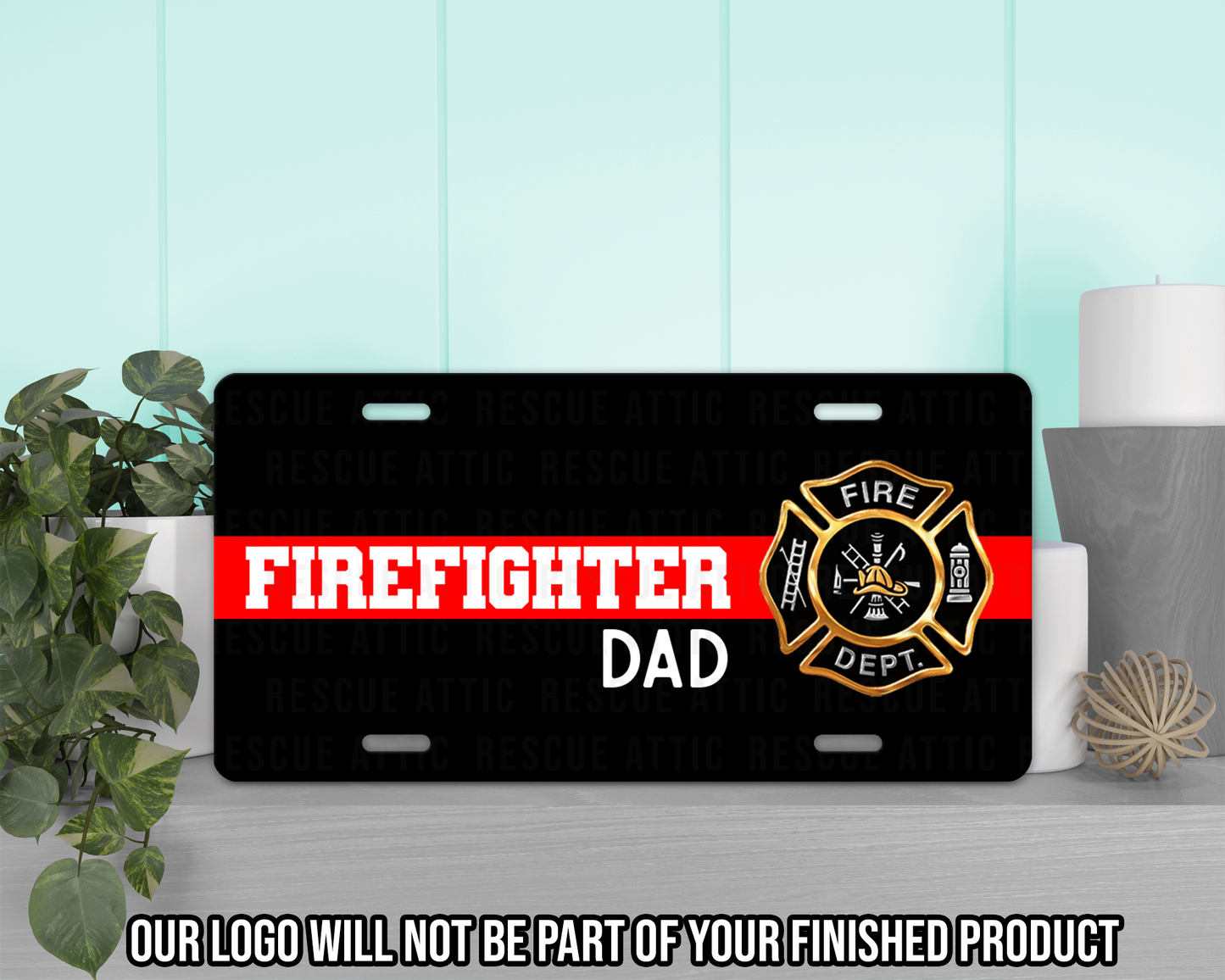 Firefighter Family Thin Red Line Vanity Tag