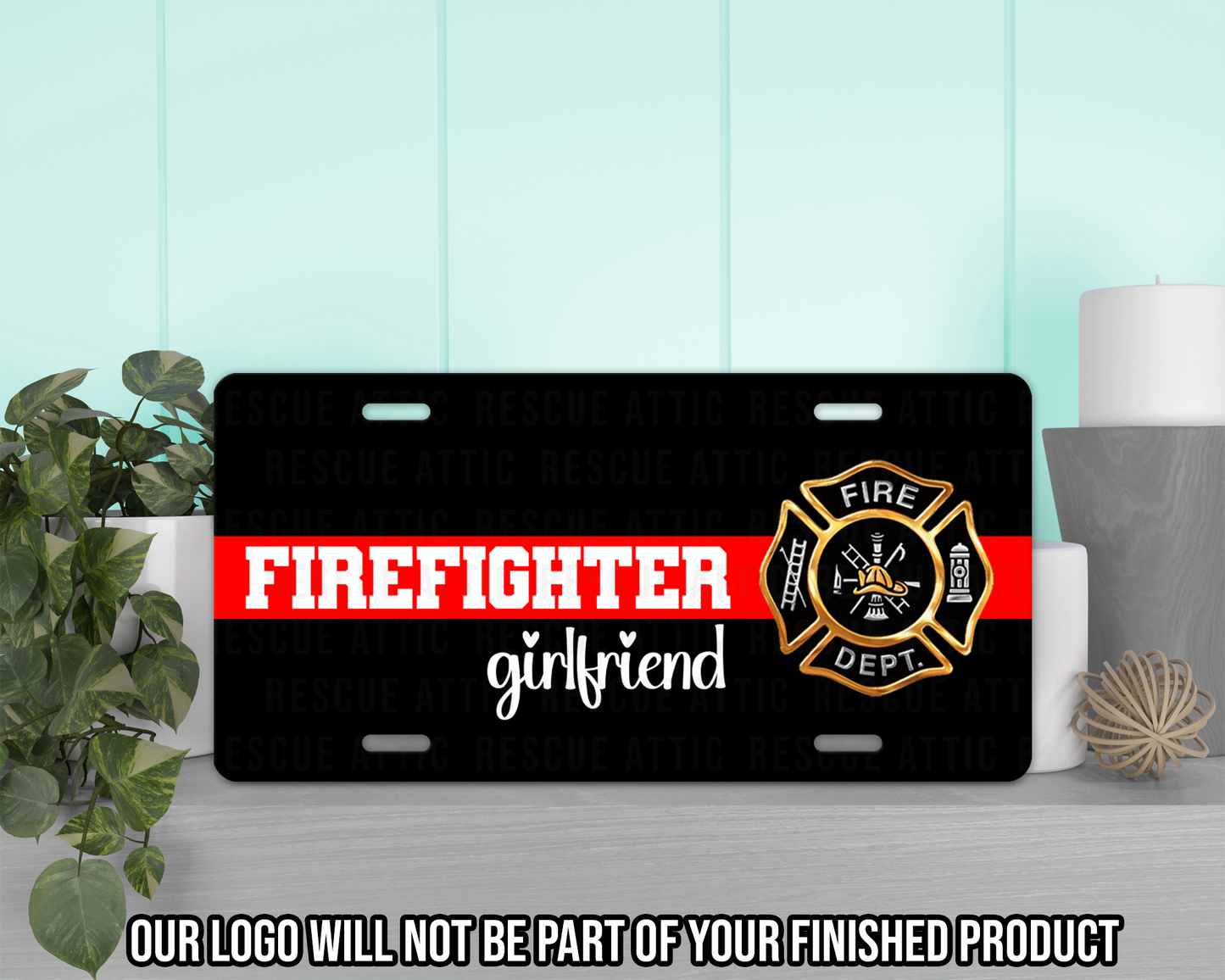 Firefighter Family Thin Red Line Vanity Tag