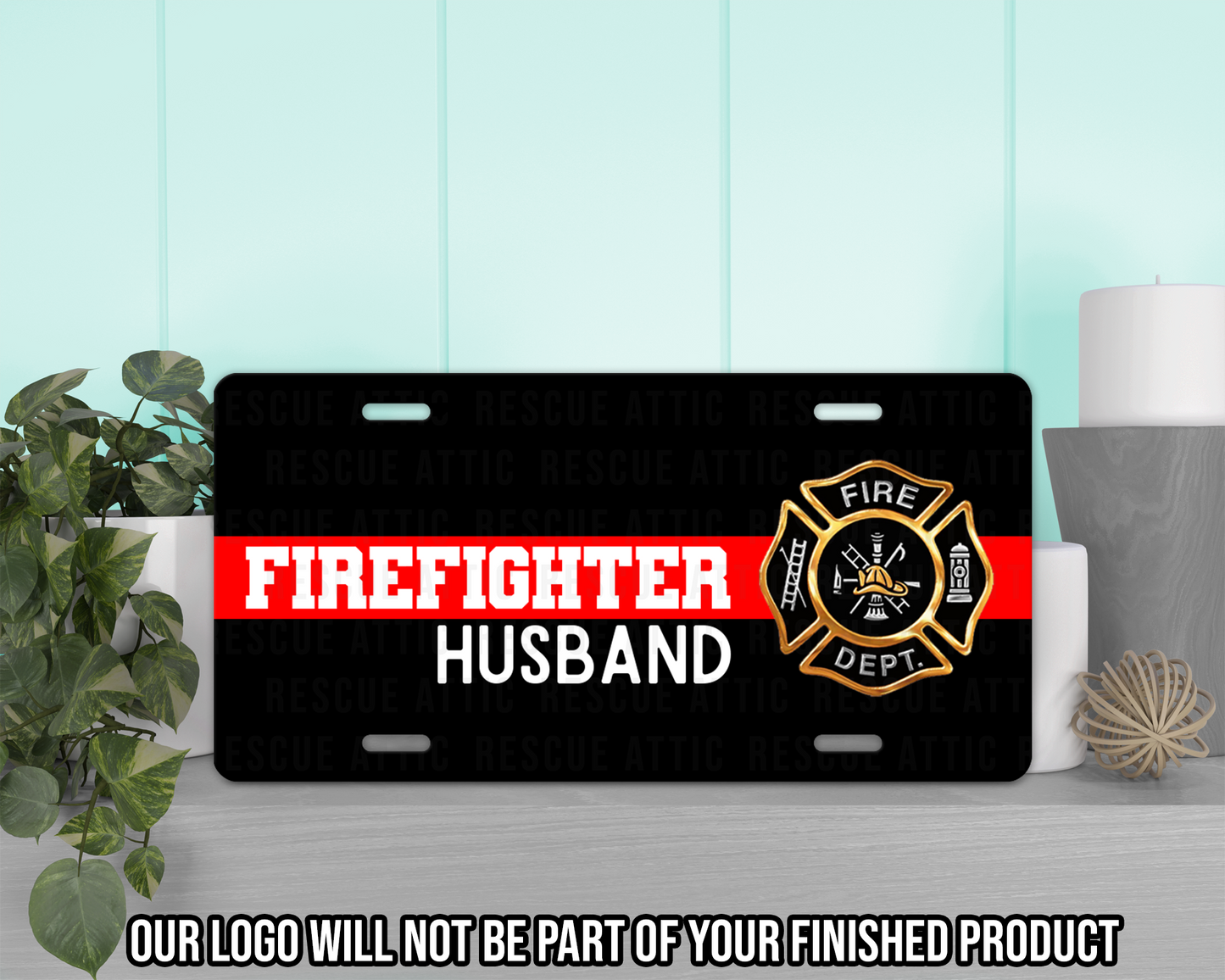 Firefighter Family Thin Red Line Vanity Tag