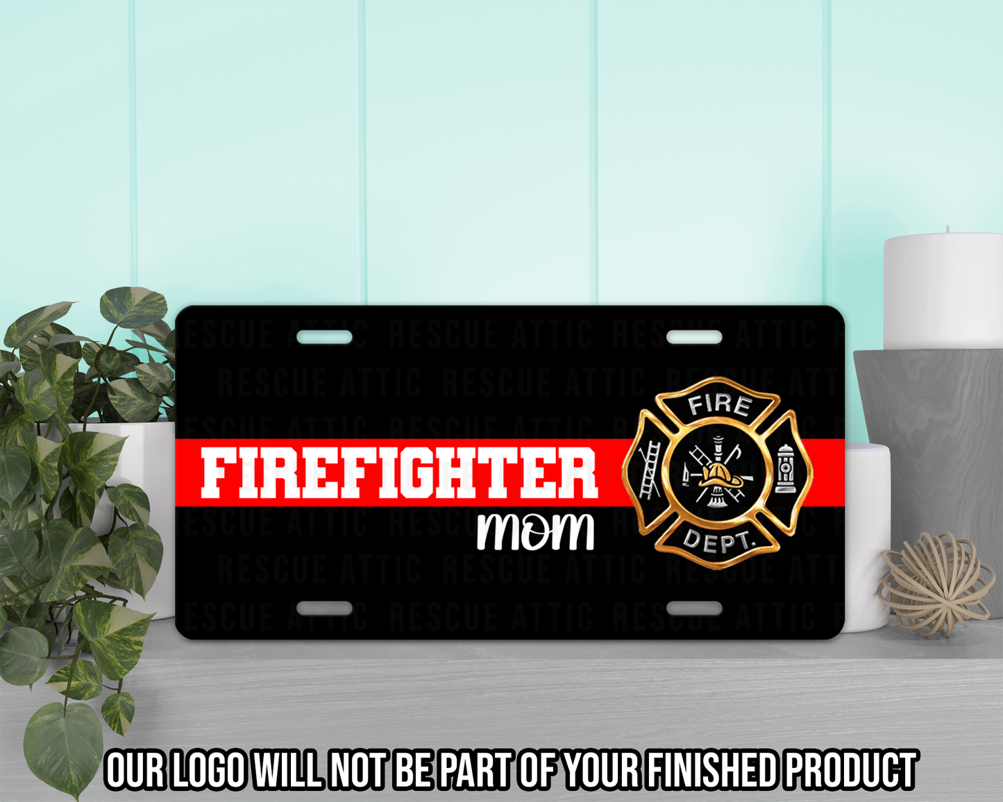 Firefighter Family Thin Red Line Vanity Tag