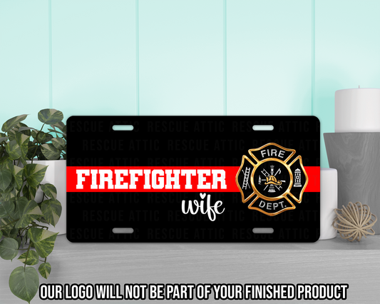 Firefighter Family Thin Red Line Vanity Tag