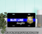 Blue Line Police Shield Family Vanity Tag