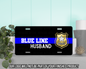 Blue Line Police Shield Family Vanity Tag