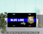 Blue Line Police Shield Family Vanity Tag