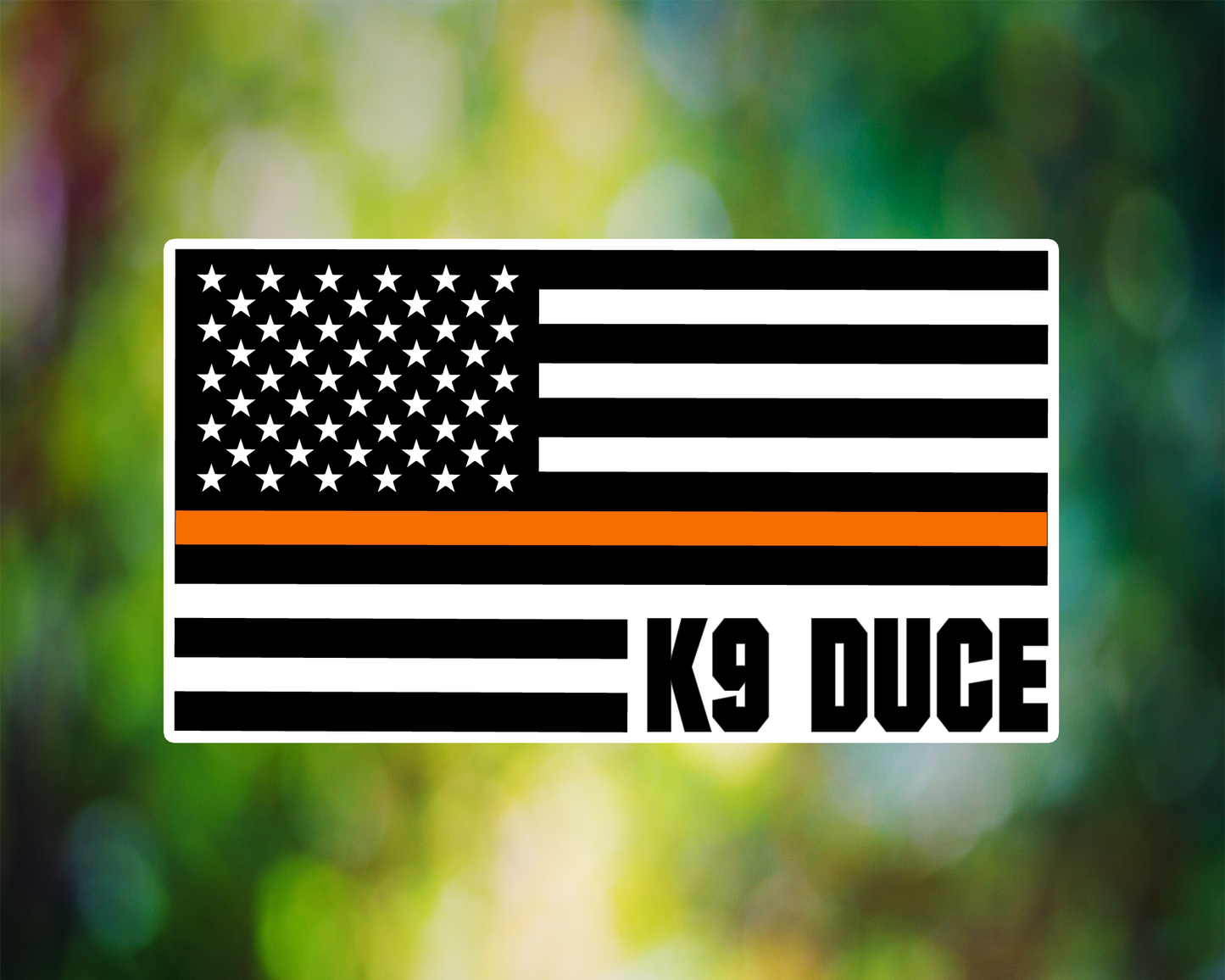 Personalized Thin Orange Line Flag