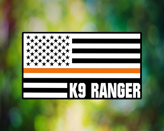 Personalized Thin Orange Line Flag