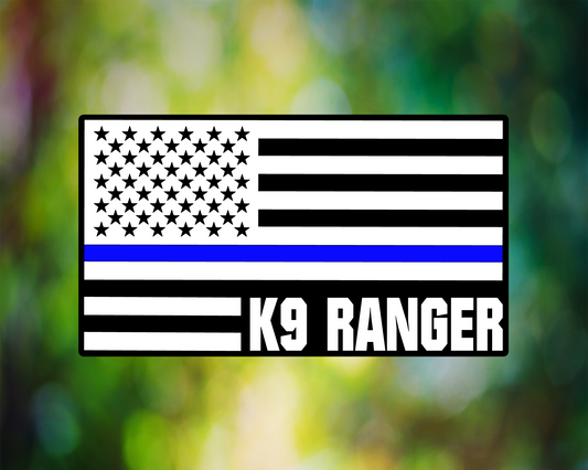 K9 Blue Line Flag Decal