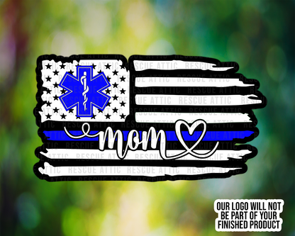 EMS Mom Thin Line Flag