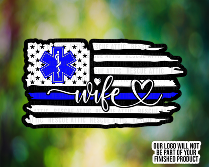 EMS Wife Thin Line Flag