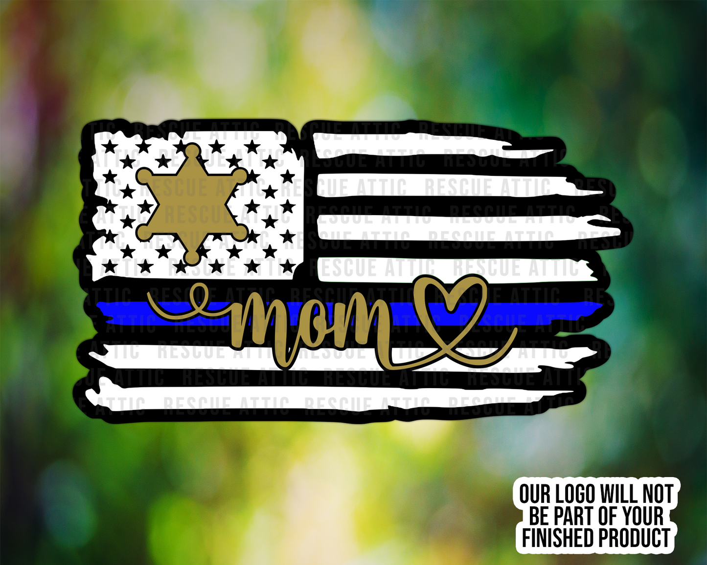 Sheriff Star Mom Thin Line Flag