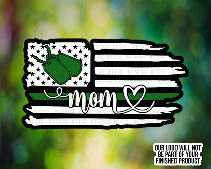 Dog Tags Military Mom Thin Line Flag