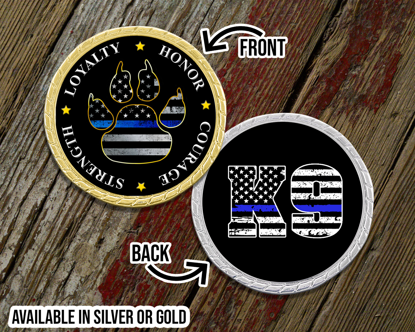 Blue Line K9 Challenge Coin