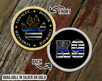 Blue Line K9 Challenge Coin