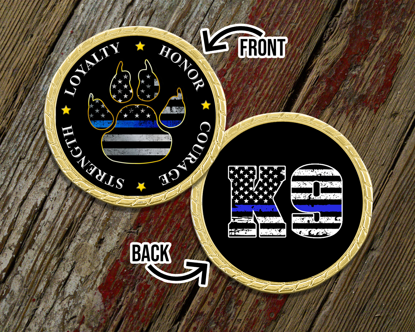 Blue Line K9 Challenge Coin
