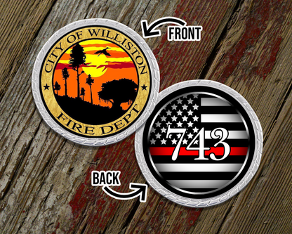 Custom Logo Thin Red Line Challenge Coin