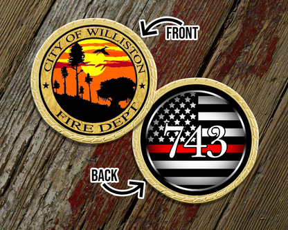 Custom Logo Thin Red Line Challenge Coin