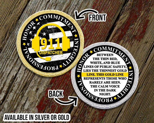 911 Dispatcher Prayer Challenge Coin