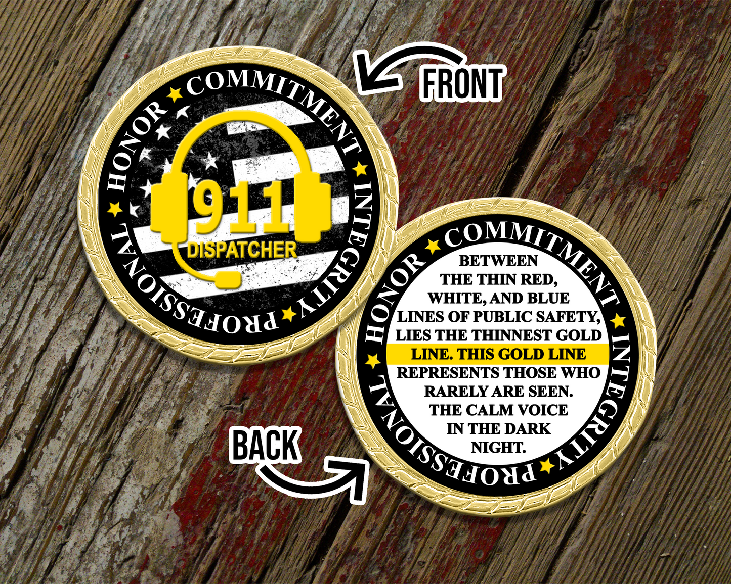 911 Dispatcher Prayer Challenge Coin
