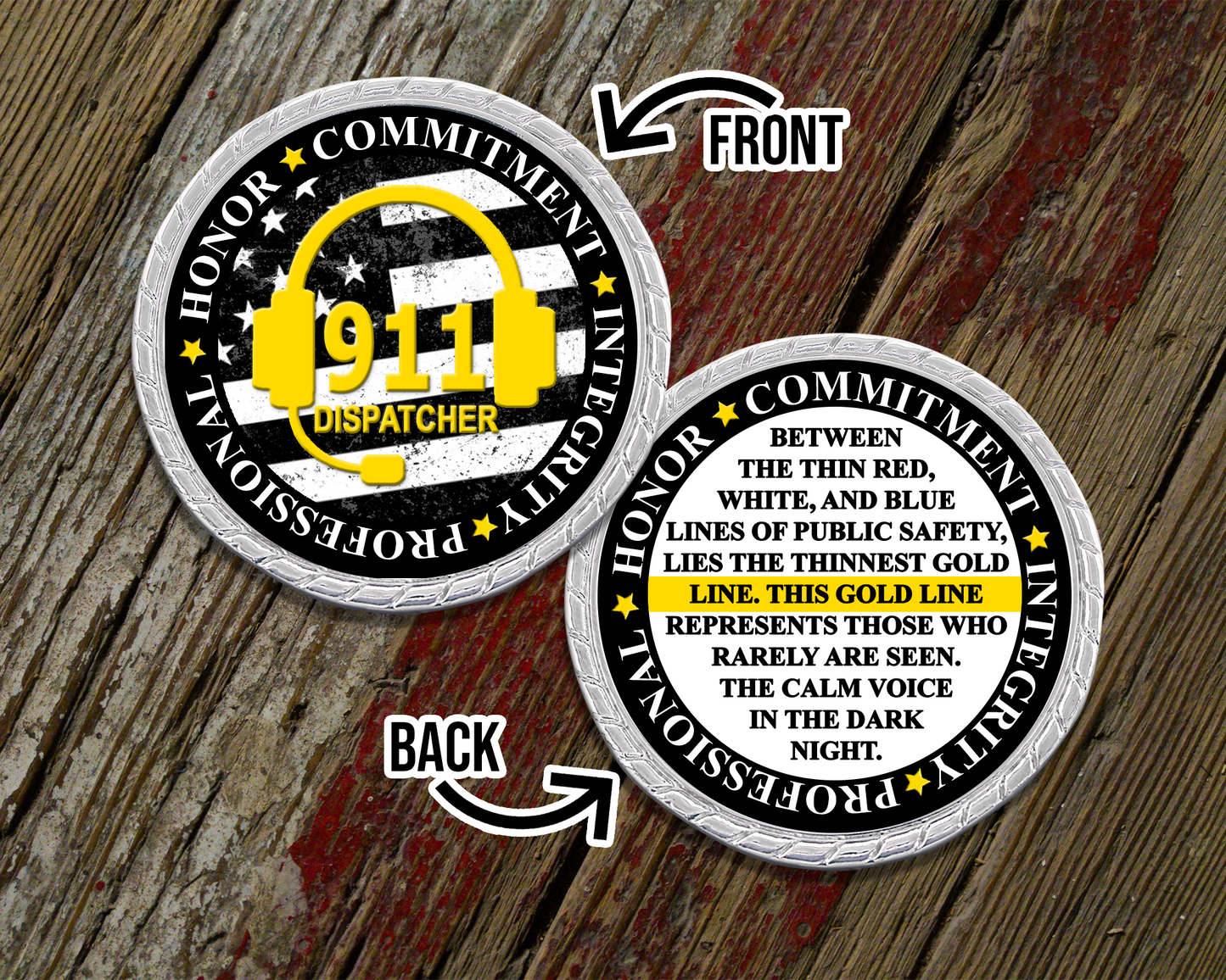 911 Dispatcher Prayer Challenge Coin