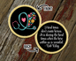 Dark Floral Stethoscope Challenge Coin