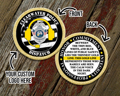 Custom Logo 911 Dispatcher Prayer Challenge Coin